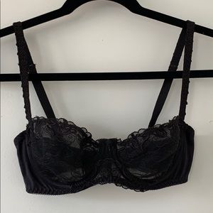 Black Lace Balconette Bra